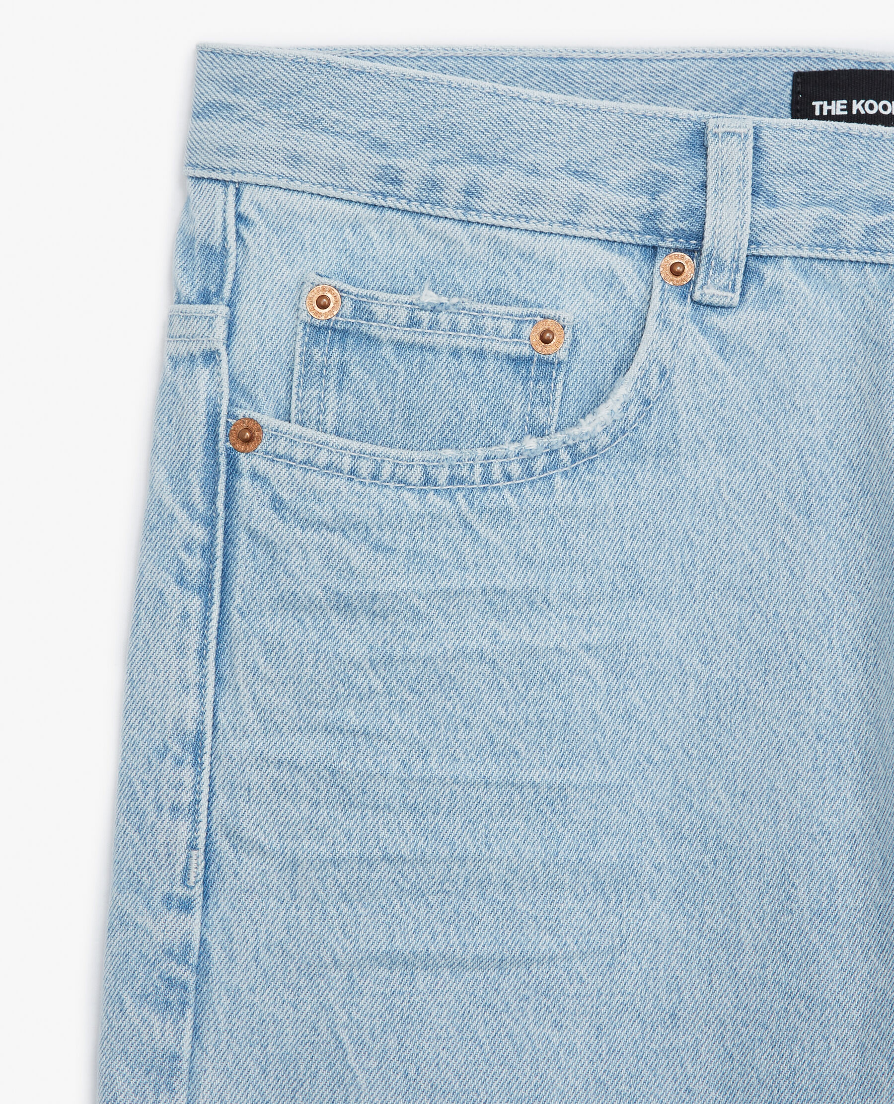 Faded straight cut light blue jeans The Kooples UK