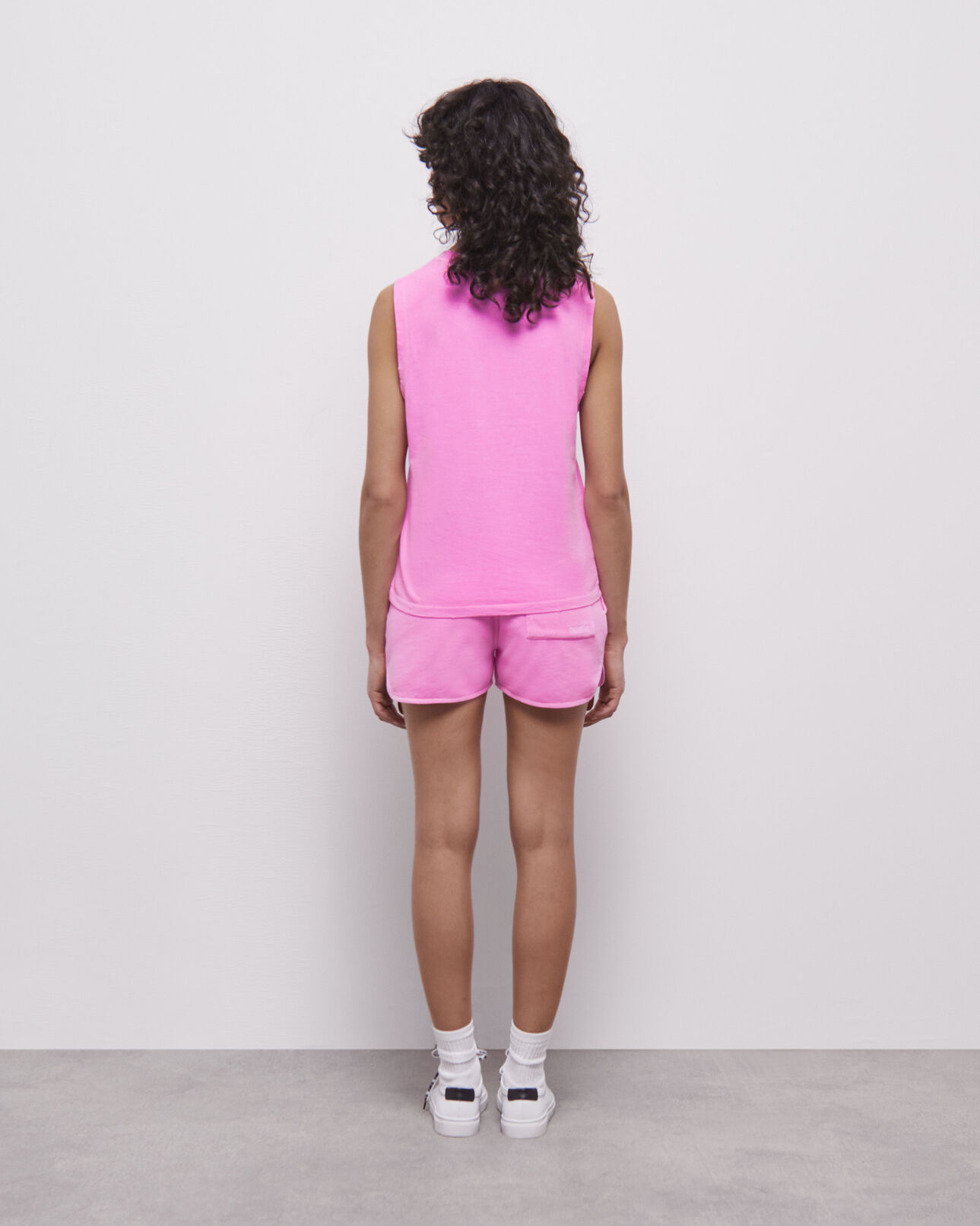 The Kooples FEMME FLUO PINK t-shirt femme rose fluo avec logo