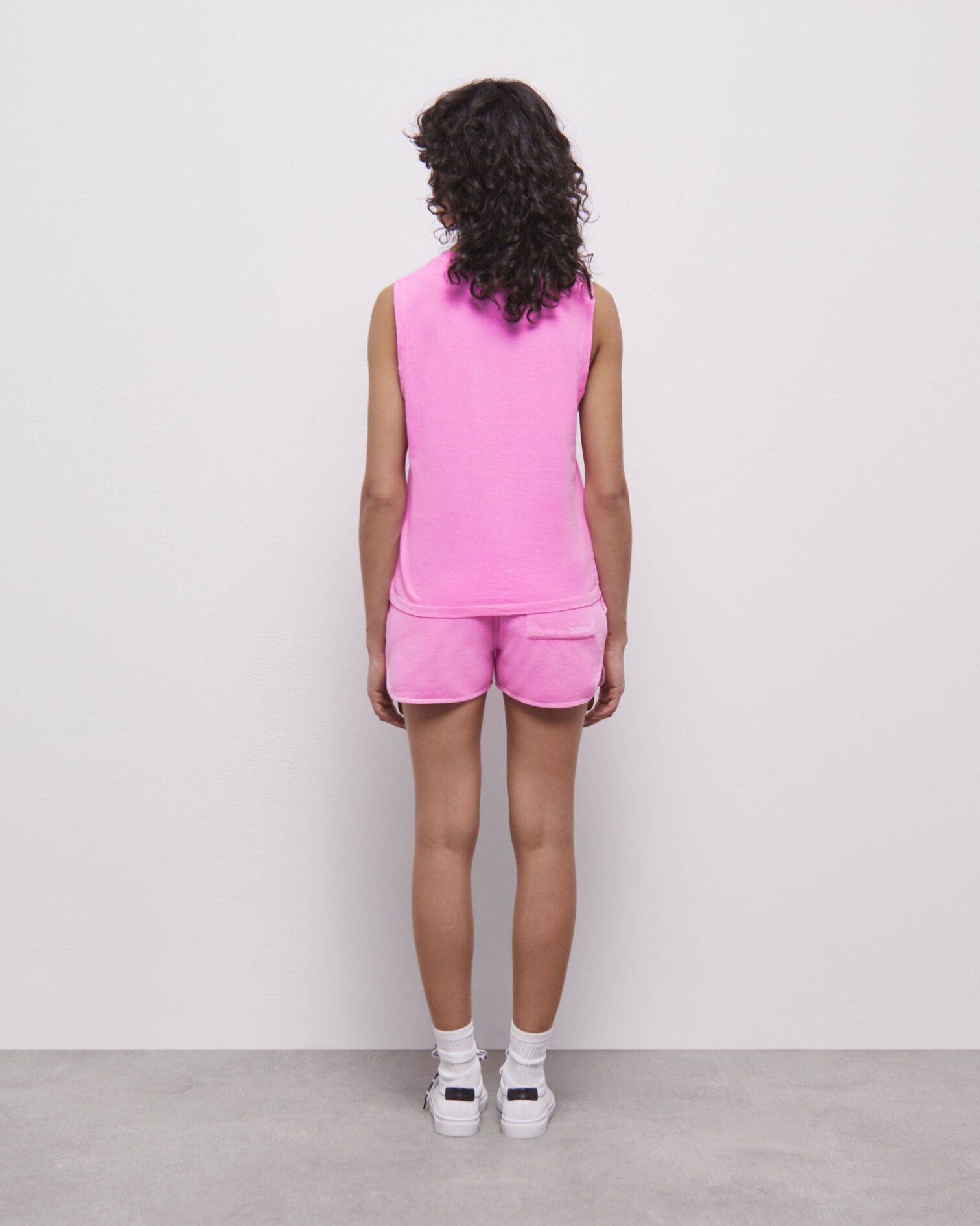 T-shirt Femme rose fluo avec logo, FLUO PINK, hi-res image number null