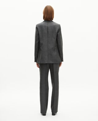 The Kooples FEMME BLACK veste tailleur en pied de puce noir et gris