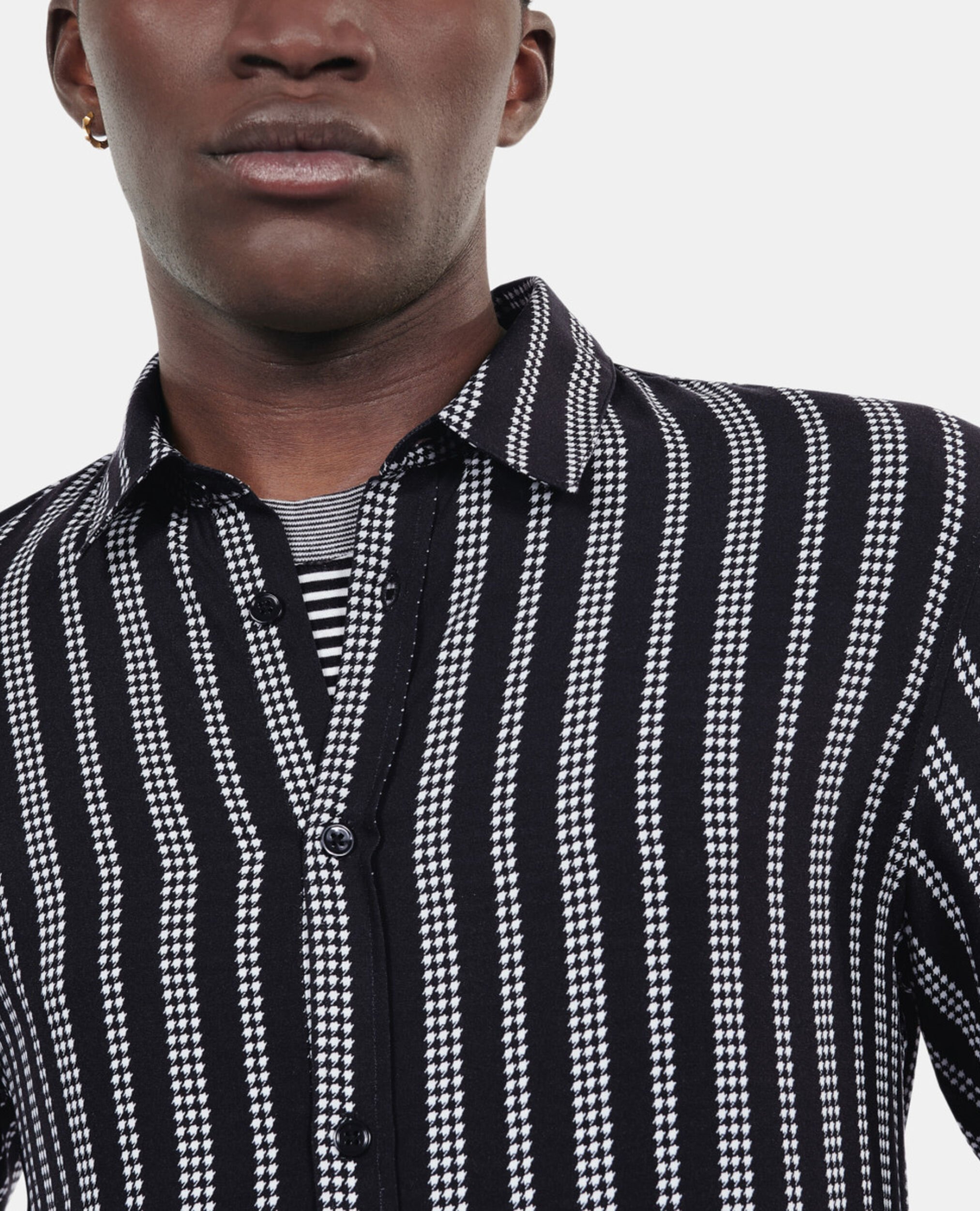 Printed shirt, BLACK WHITE, hi-res image number null