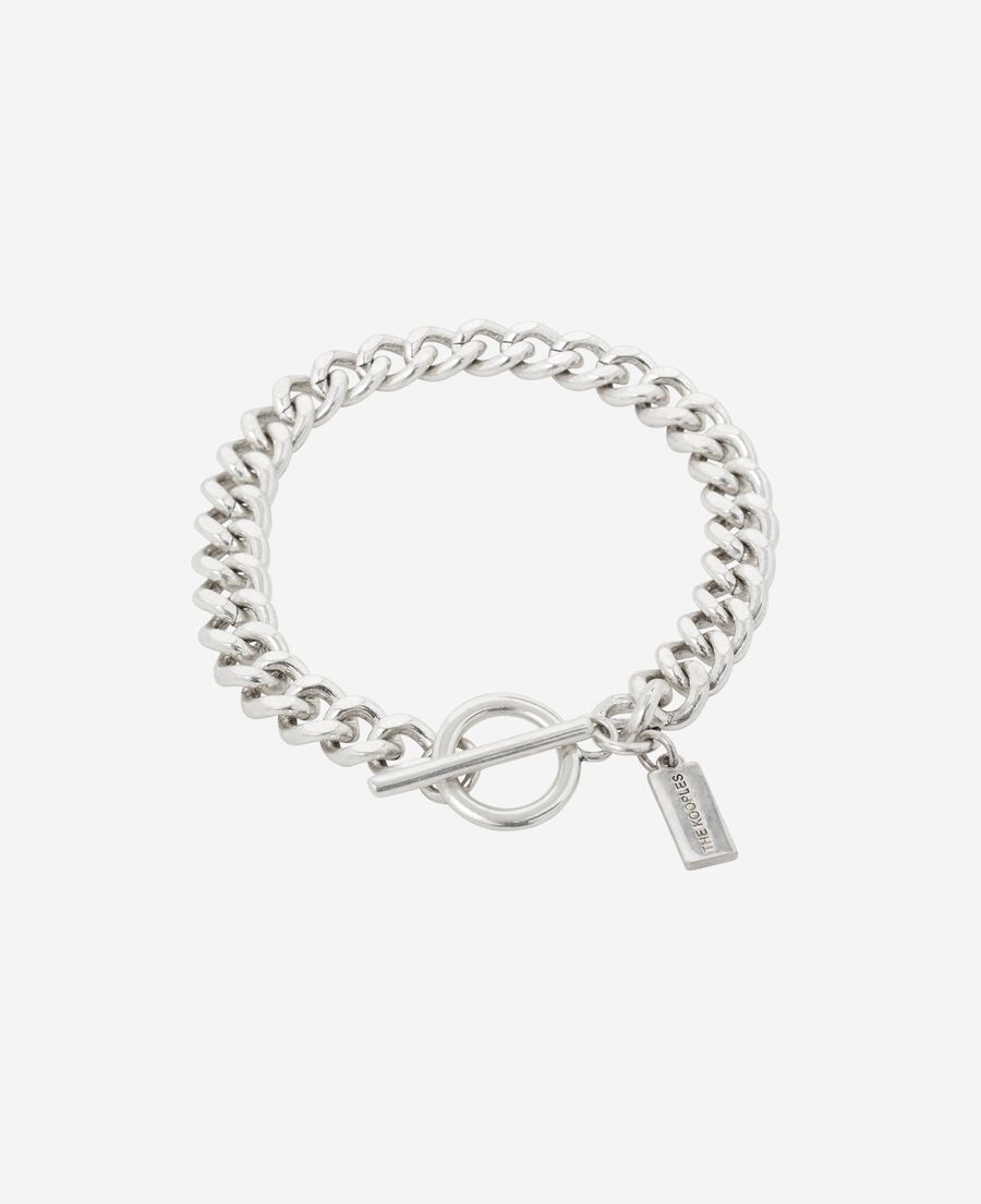 The Kooples HOMME SILVER bracelet large en chaîne argenté