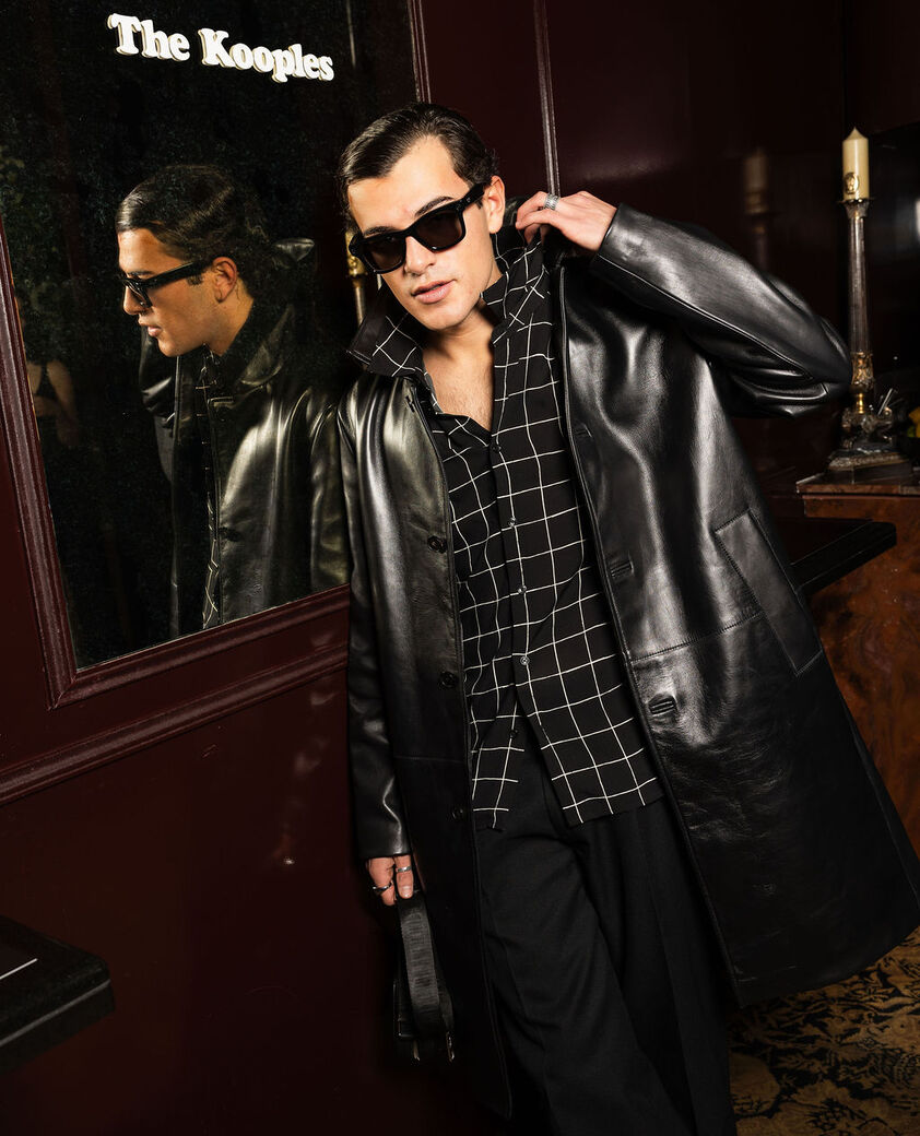 The Kooples HOMME BLACK WHITE chemise &agrave; carreaux noire