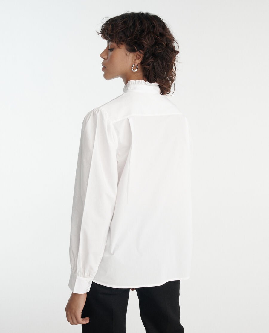 Weißes Hemd klassisch Raffungen für Damen - Outlet | The Kooples