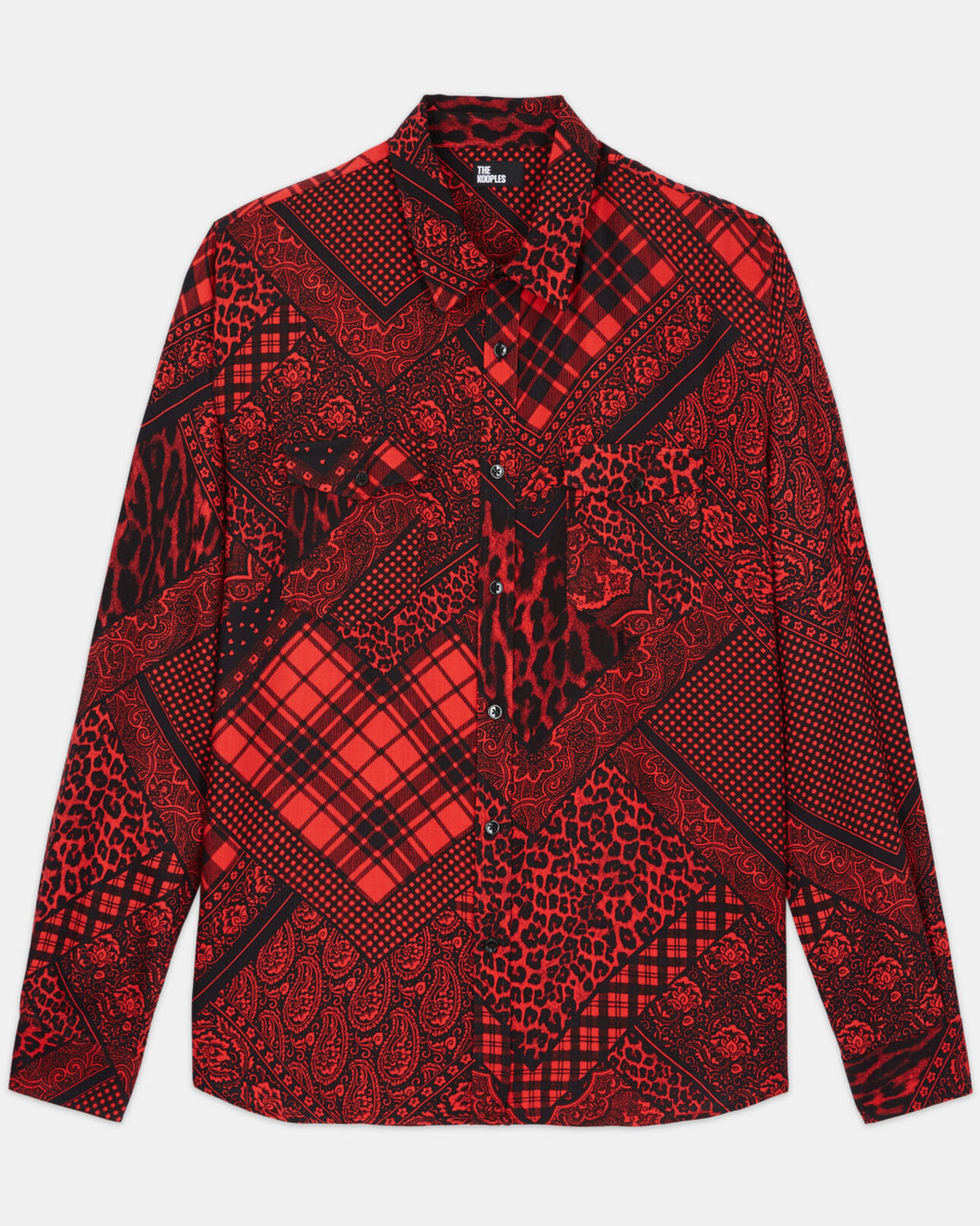 The Kooples HOMME BLACK - RED chemise col classique imprimée