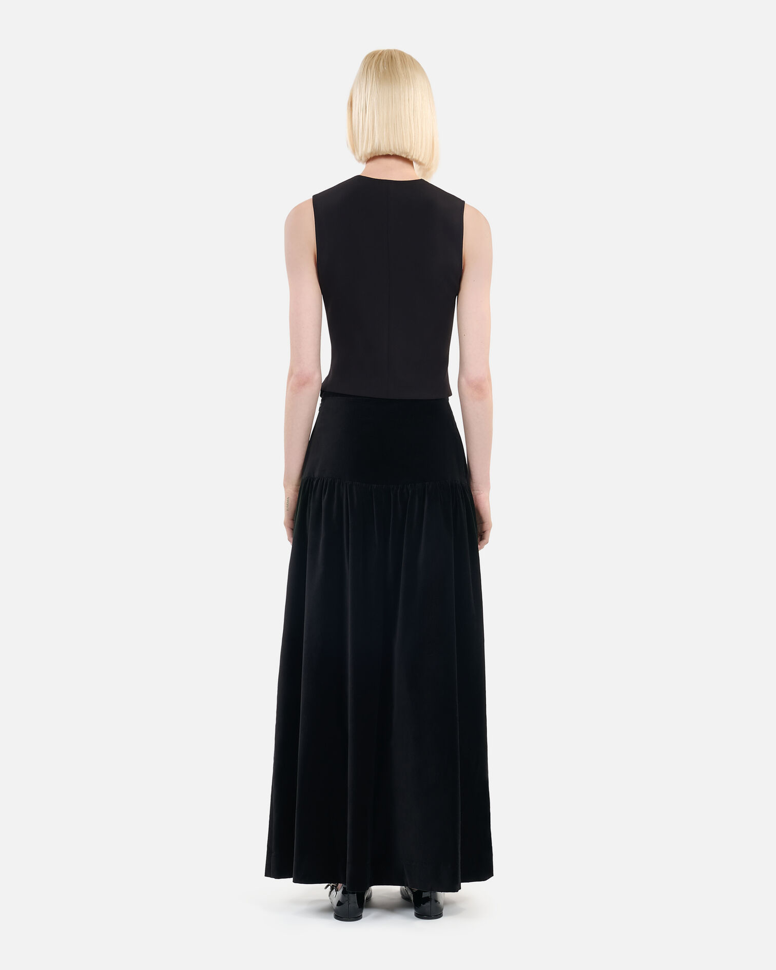 Black top with lacing, BLACK, hi-res image number null