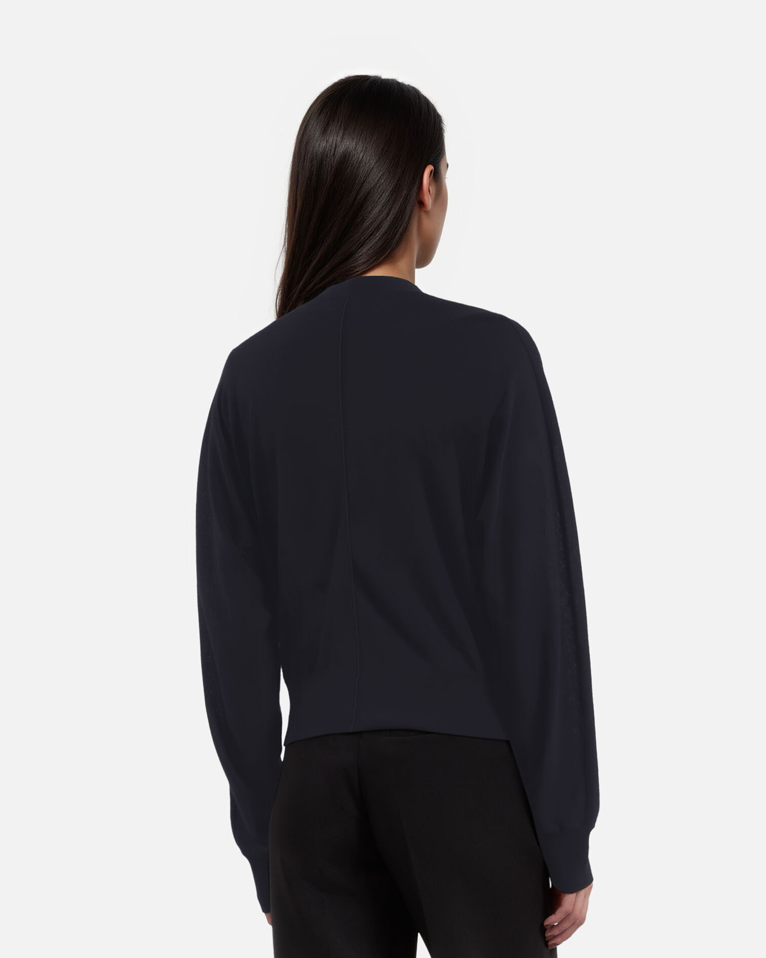 Black wool cardigan, BLACK, hi-res image number null