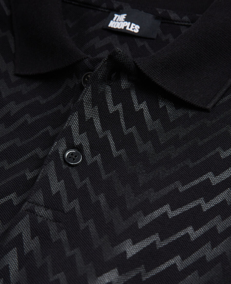 black printed polo shirt