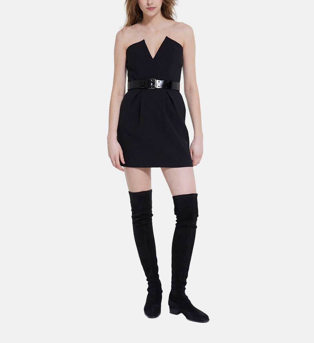 Little black dress hotsell with thigh high boots