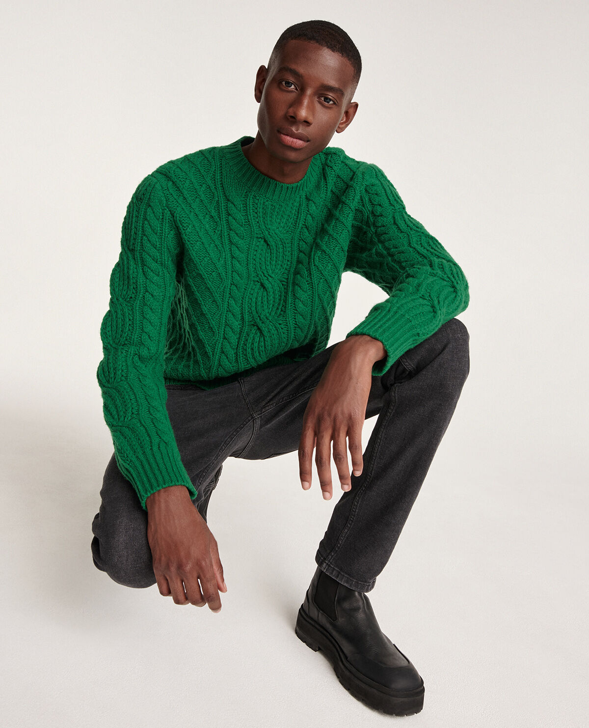 Green knitted jumper 2025 mens