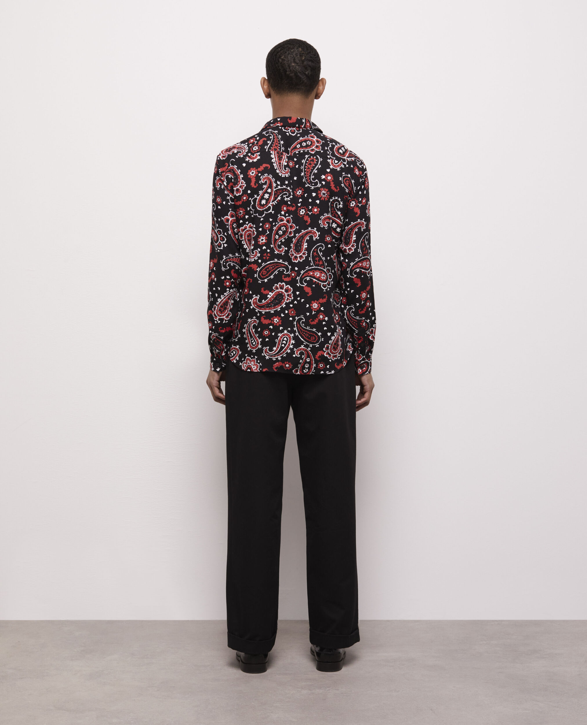 Printed shirt, BLACK - RED, hi-res image number null