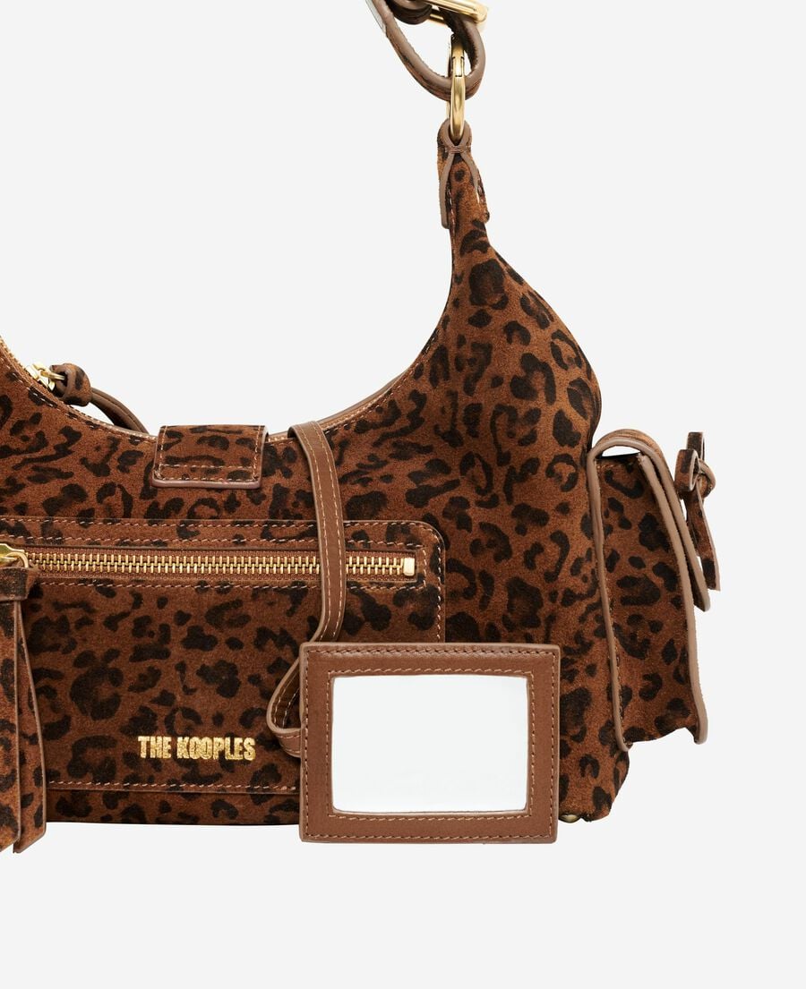 The Kooples F LEOPARD amelia bag in leopard print suede leather