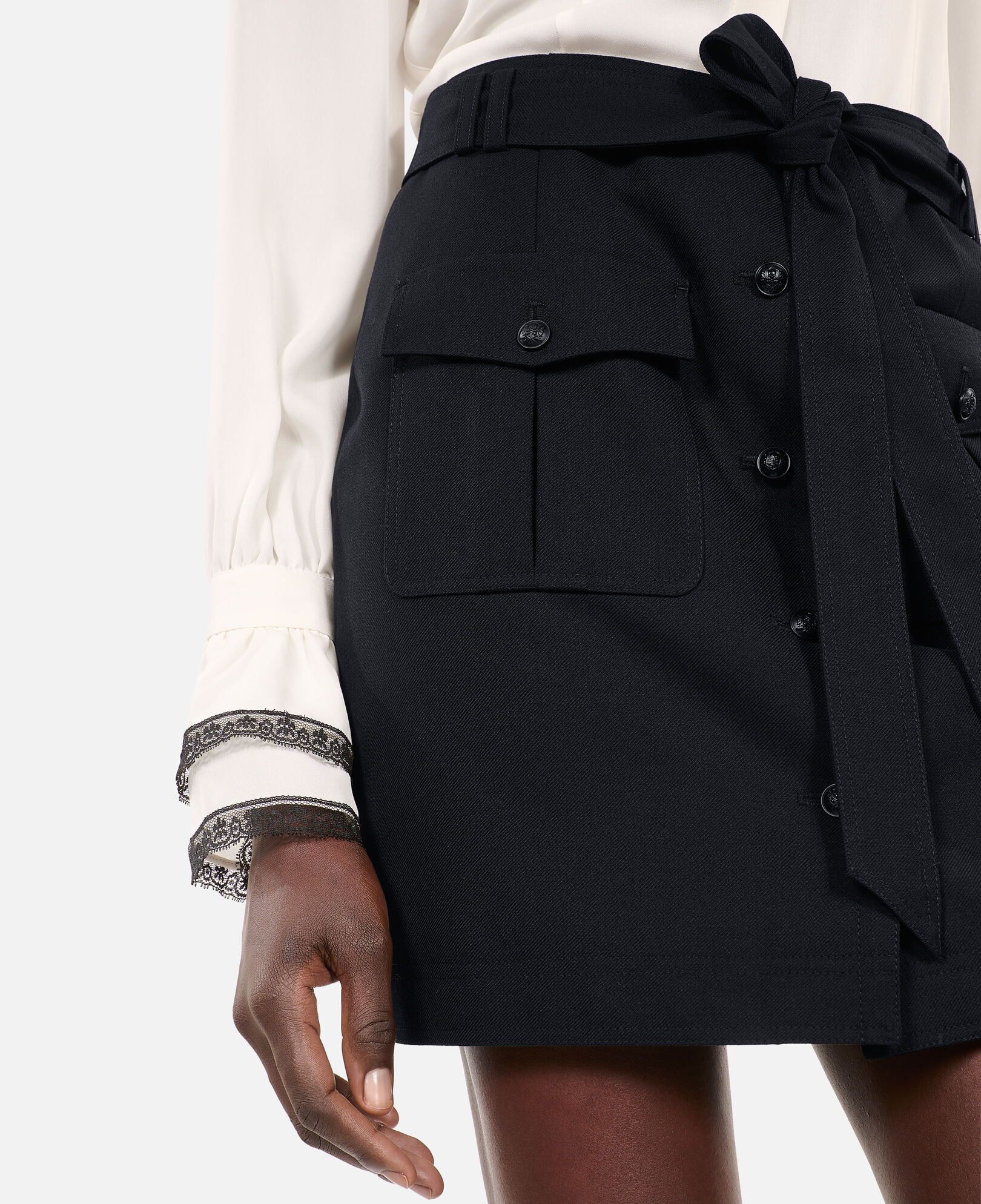 The Kooples FEMME BLACK jupe courte noire