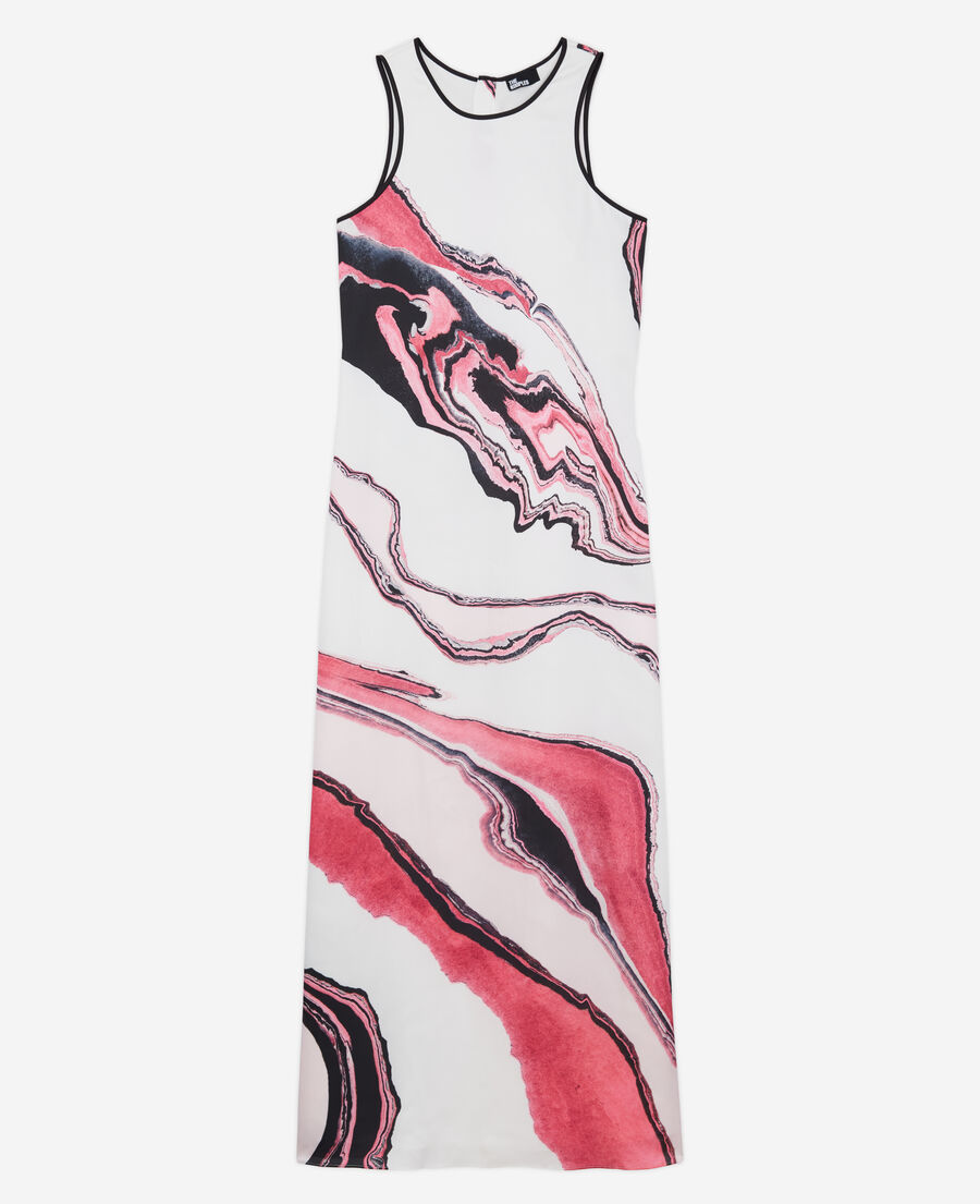 The Kooples F WHITE PINK printed long dress
