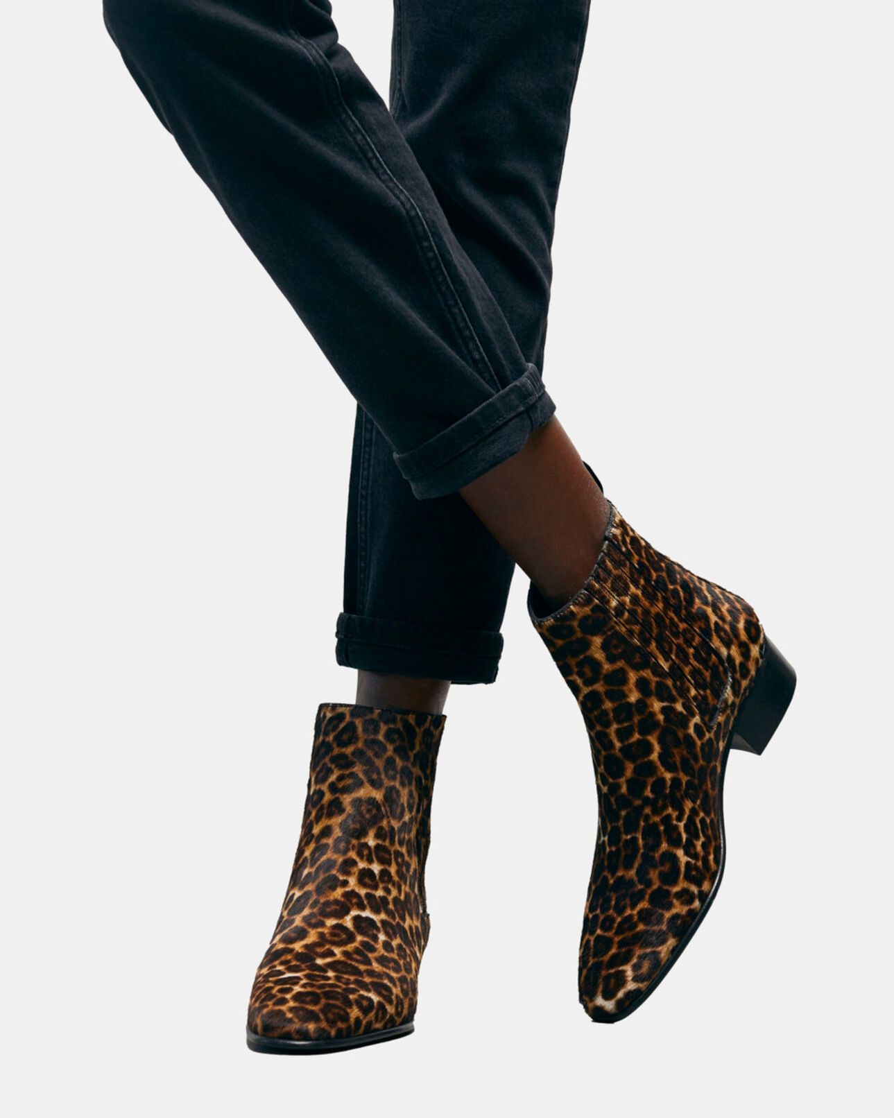 The Kooples FEMME LEOPARD boots en cuir léopard