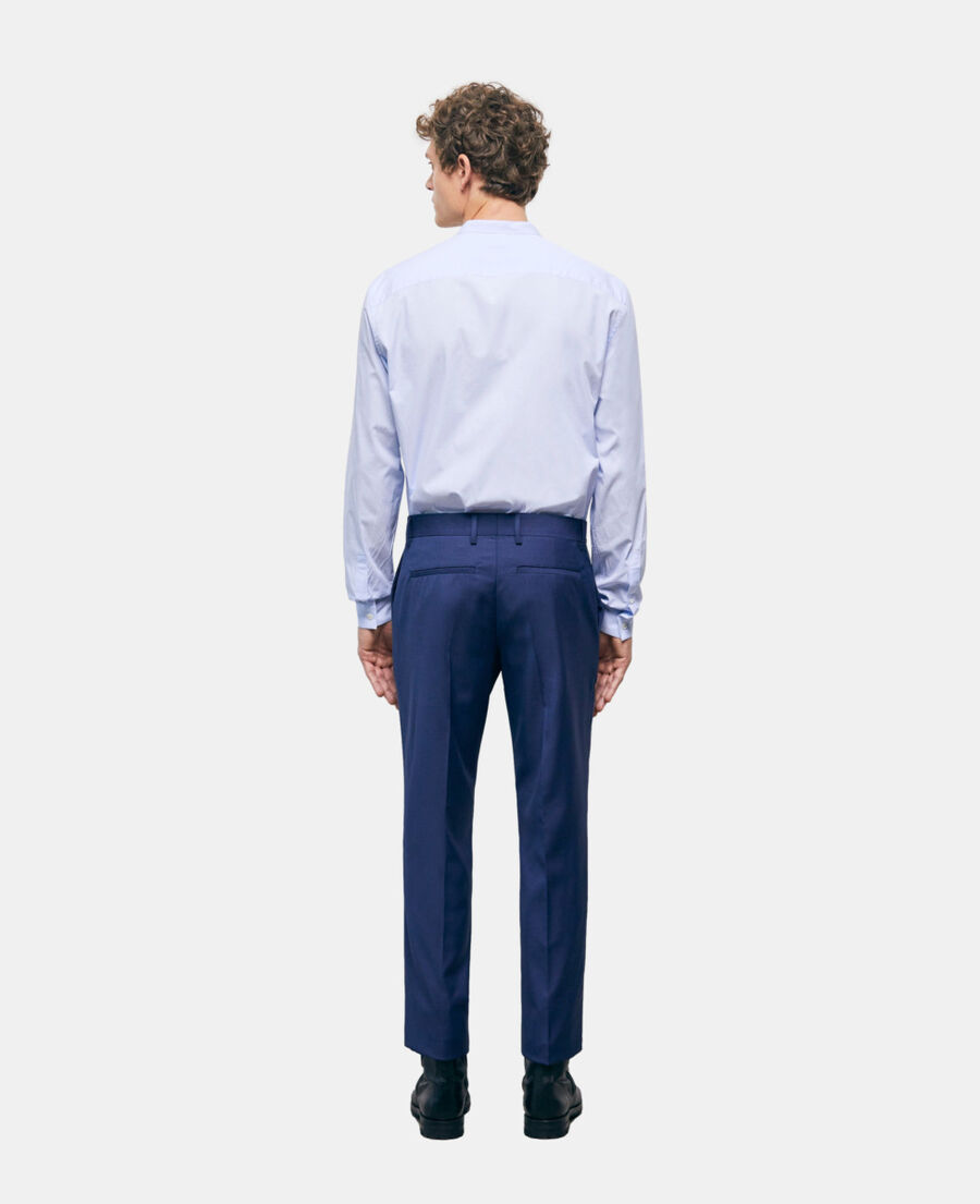 pantalon de costume en laine bleu marine