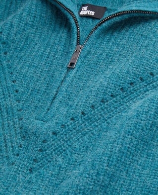The Kooples FEMME BLUE PETROL pull bleu en laine mélangée