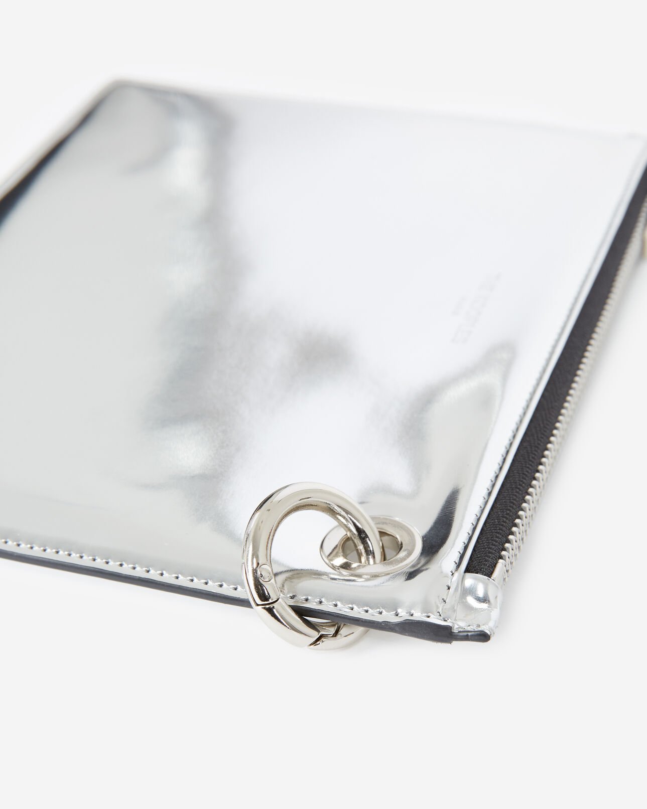 The Kooples WOMEN SILVER silver leather mobile pouch