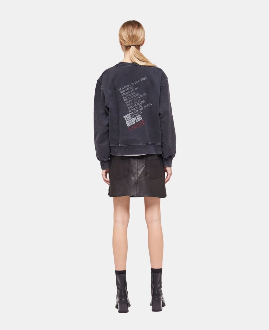 sweatshirt sérigraphié tigre noir