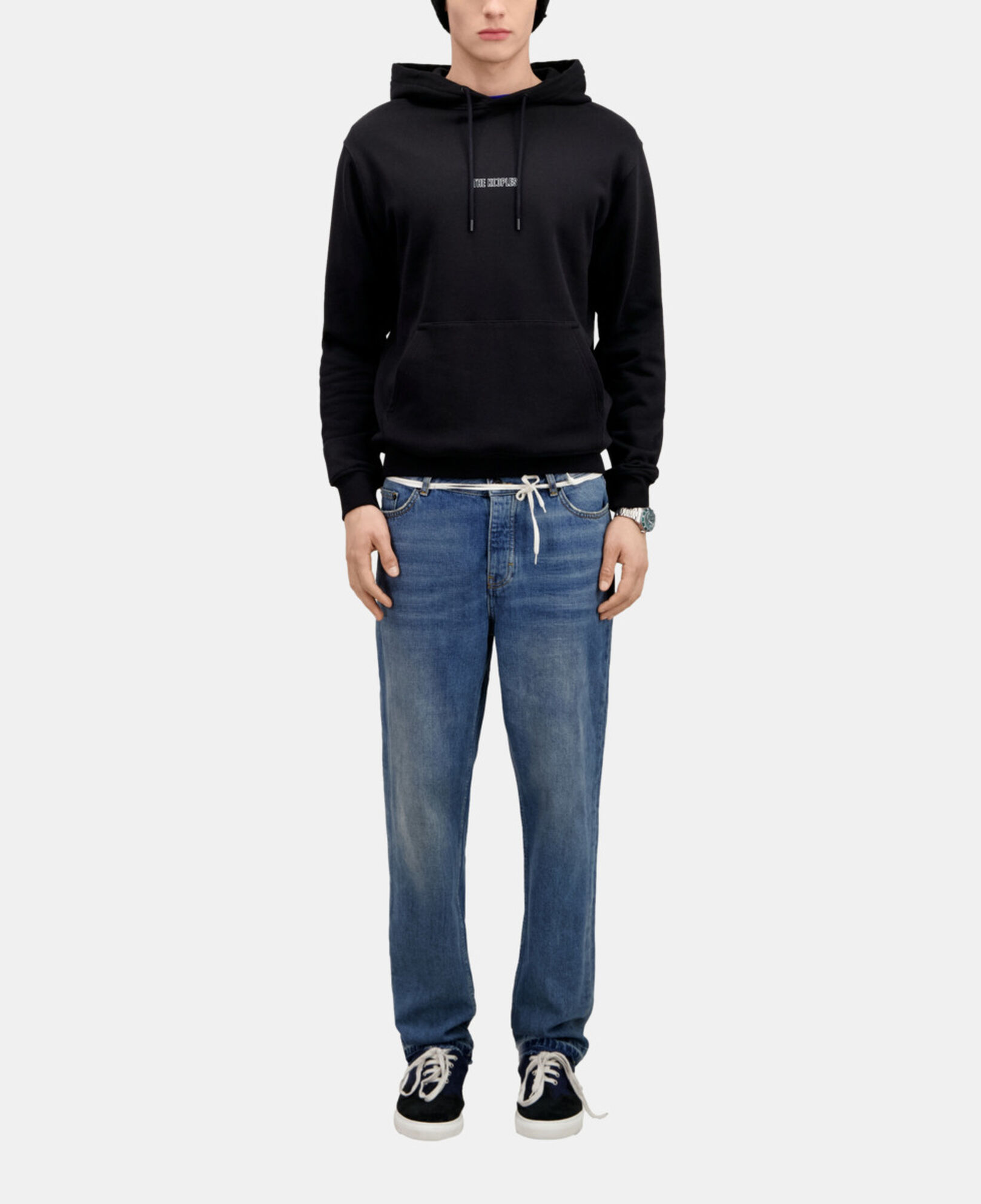 The Kooples MEN BLACK men's black hoodie with logo