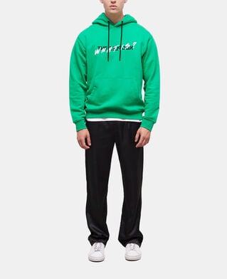 The Kooples HERREN GREEN gr&uuml;nes sweatshirt mit &bdquo;what is&ldquo;-schriftzug