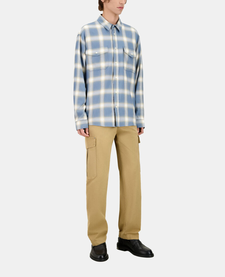 The Kooples HERREN BLUE GREY kariertes hemd