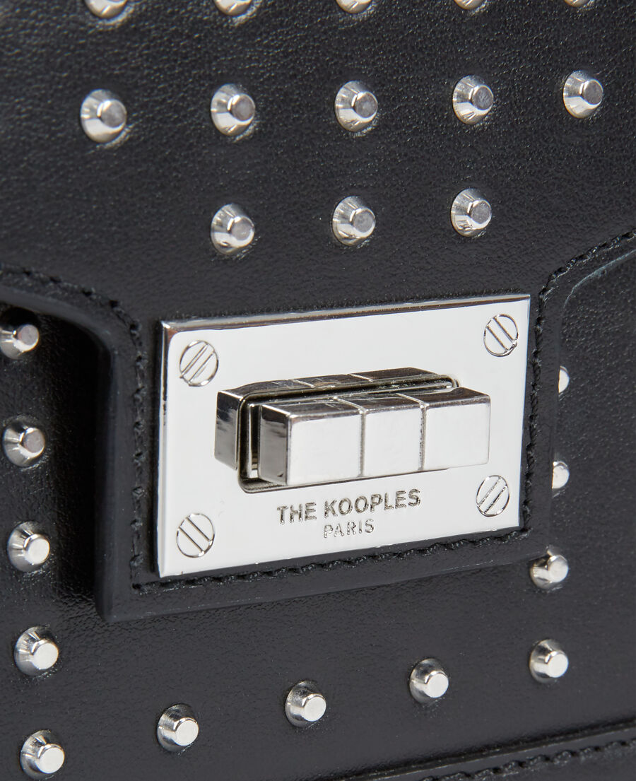 studded small emily bag in black leather