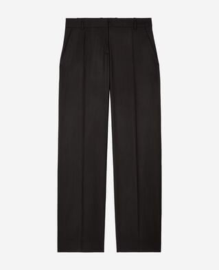 The Kooples FEMME BLACK pantalon large en laine noir
