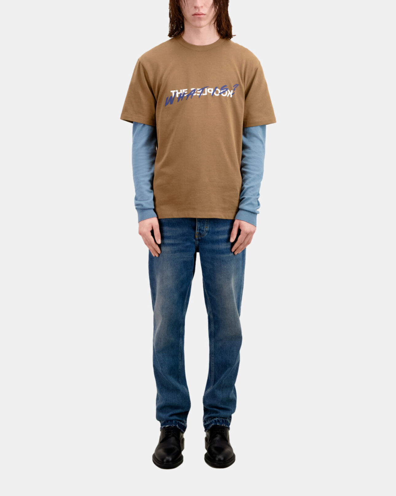 The Kooples HOMME BROWN-BEIGE t-shirt homme what is camel