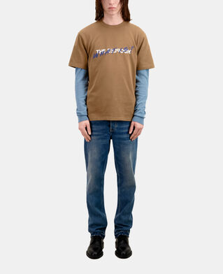 The Kooples HOMME BROWN-BEIGE t-shirt homme what is camel