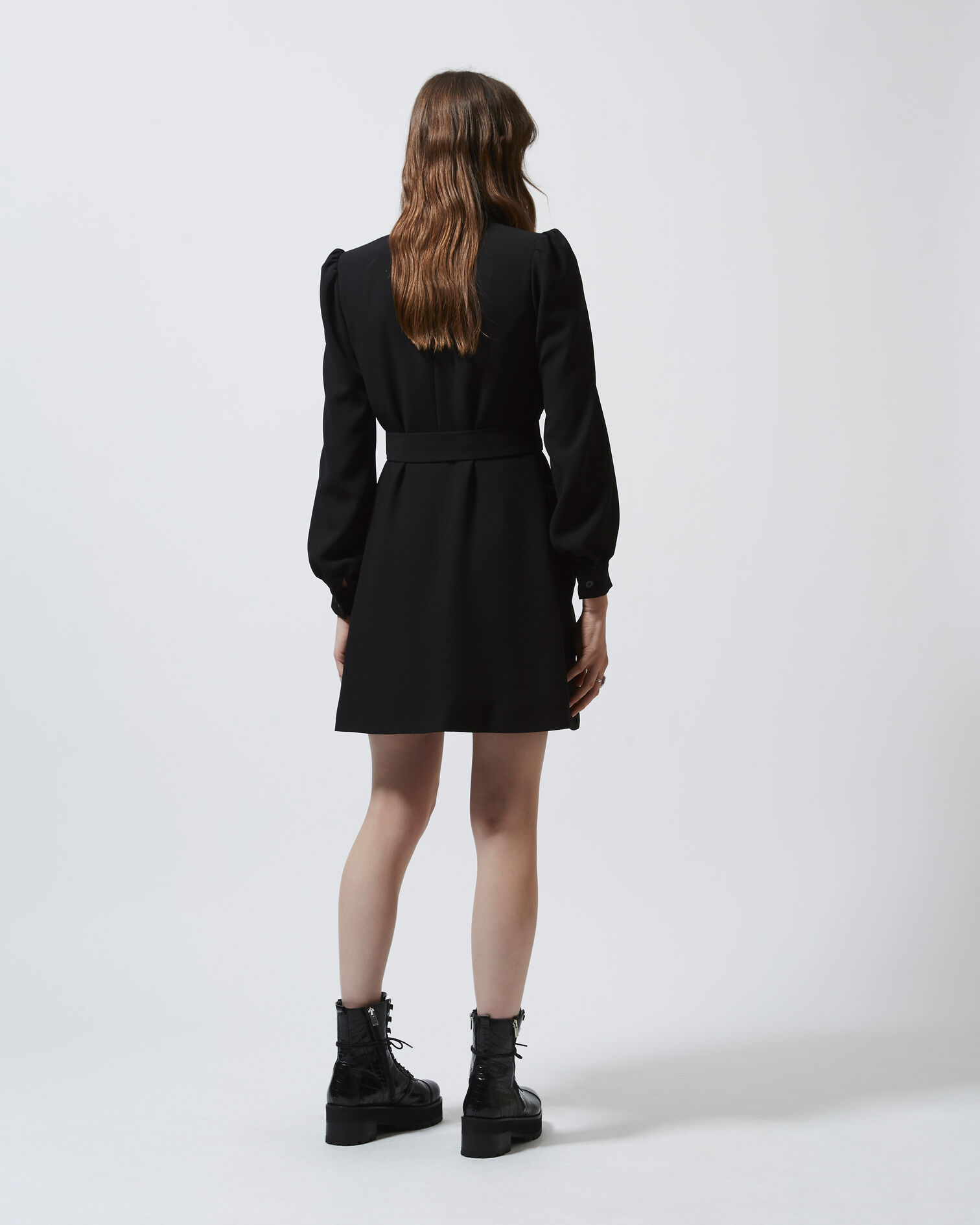 Black tailored formal rock-style dress, BLACK, hi-res image number null