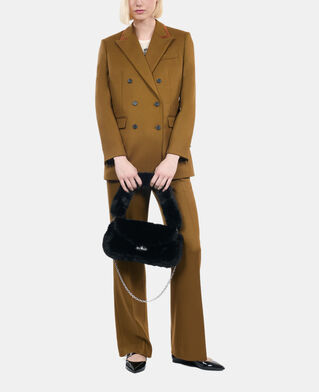 The Kooples DAMEN BLACK schwarze pochette in pelzoptik