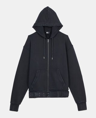 The Kooples MEN BLACK WASHED black hoodie