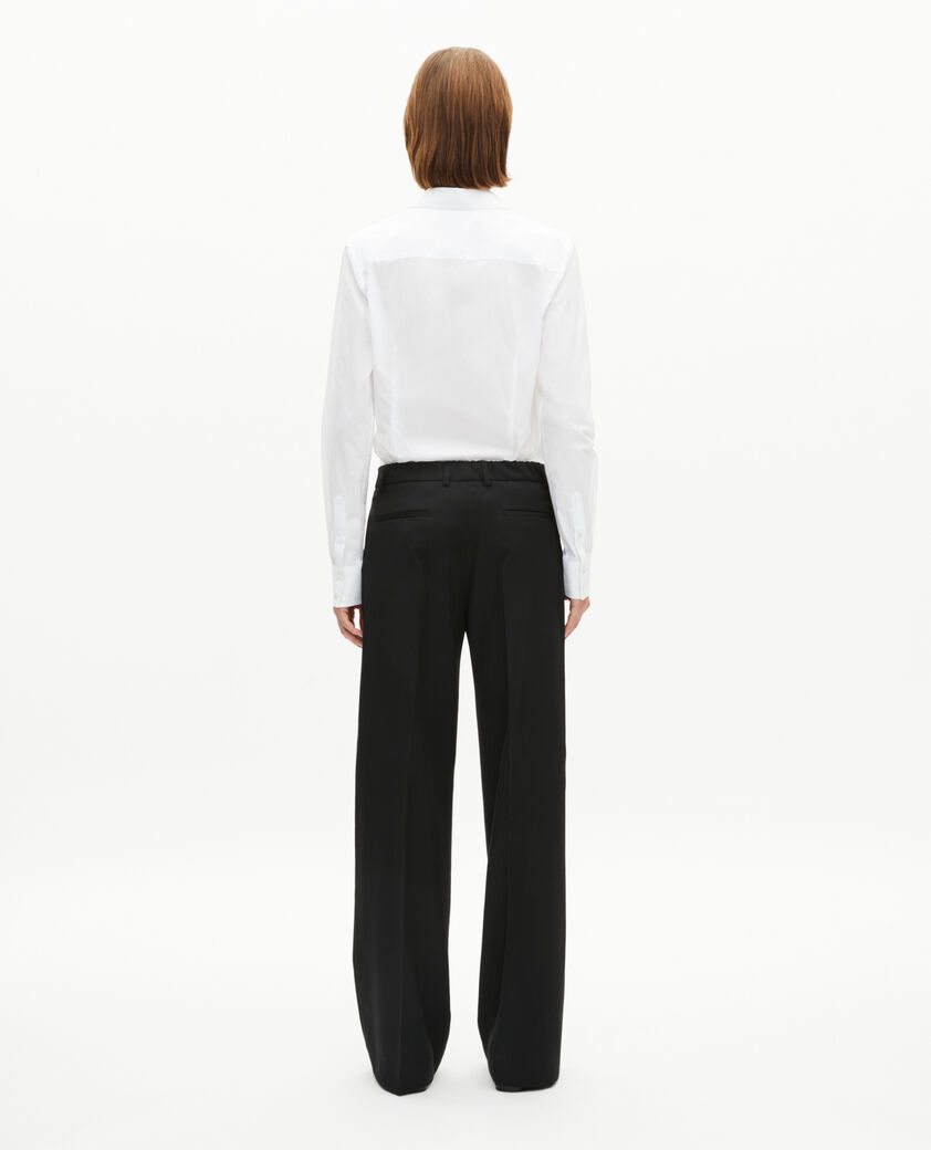 The Kooples WOMEN BLACK wide-leg black wool pants