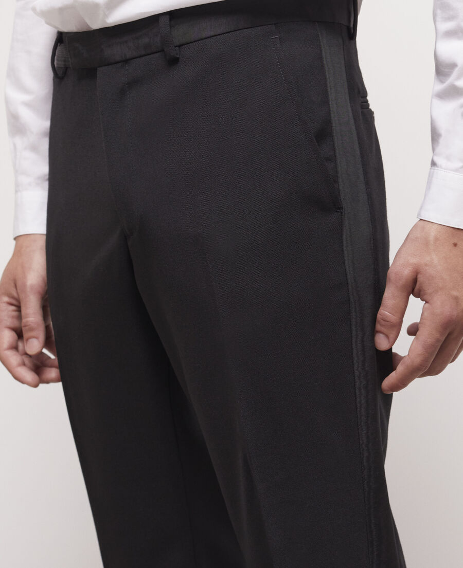 black satin suit pants
