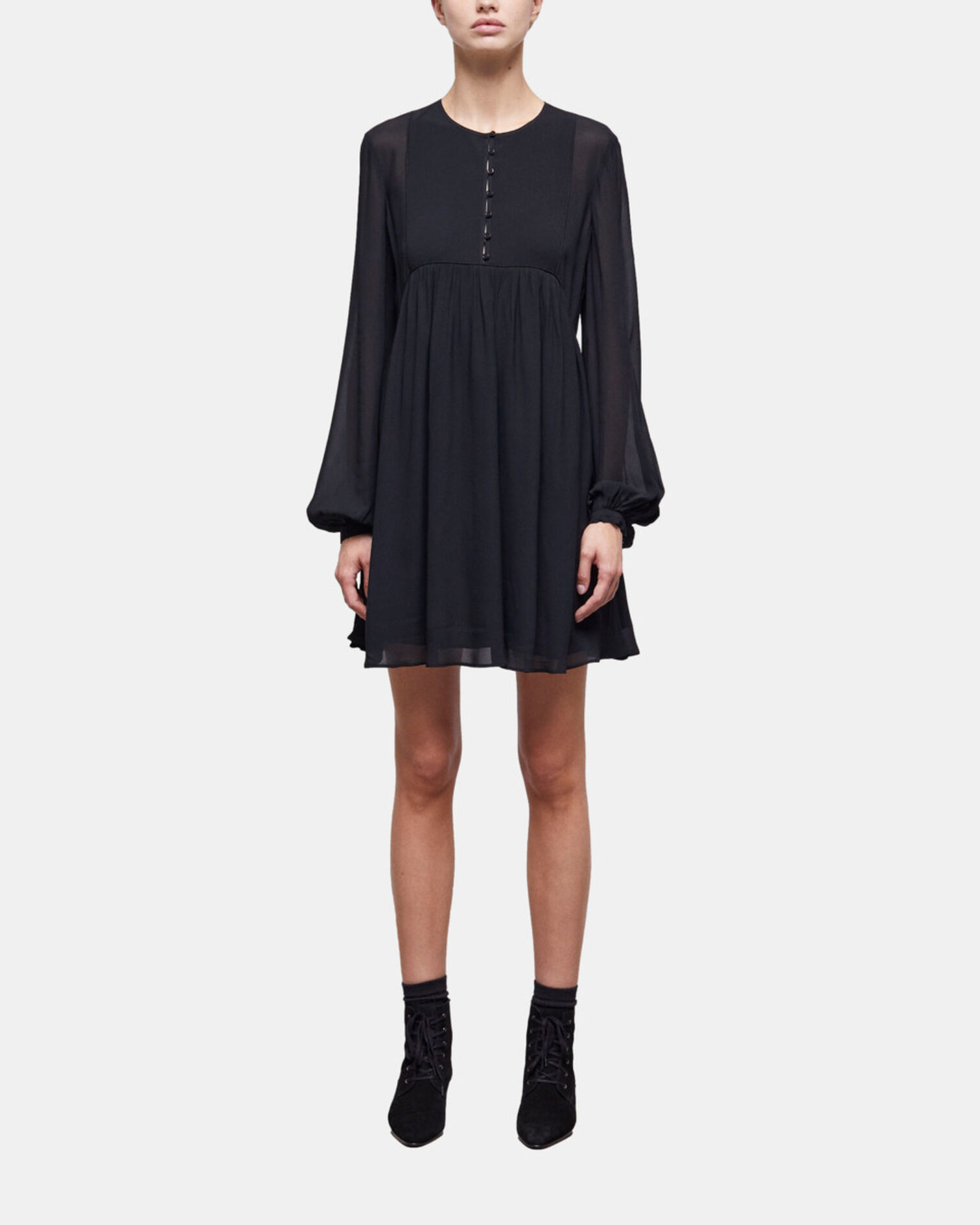 Robe courte noire, BLACK, hi-res image number null