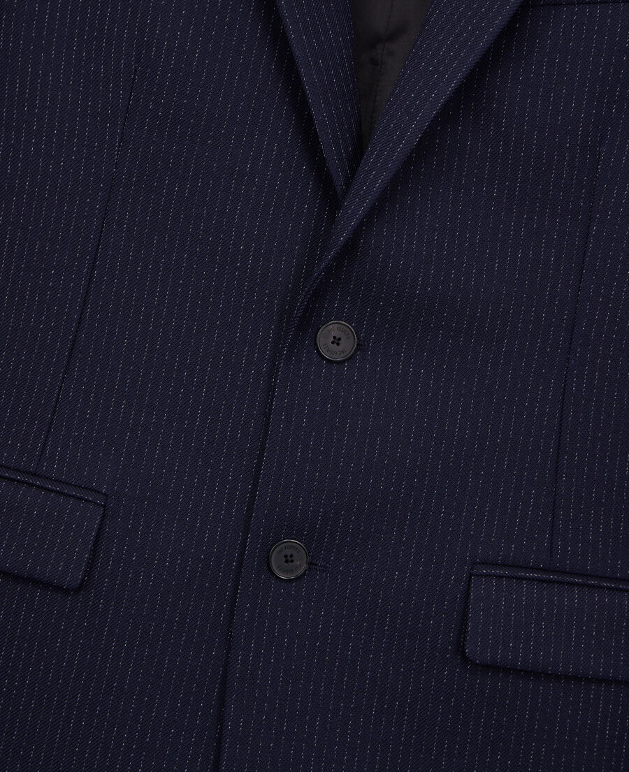 The Kooples HERREN NAVY / ECRU marineblaue anzugjacke aus wolle mit streifen