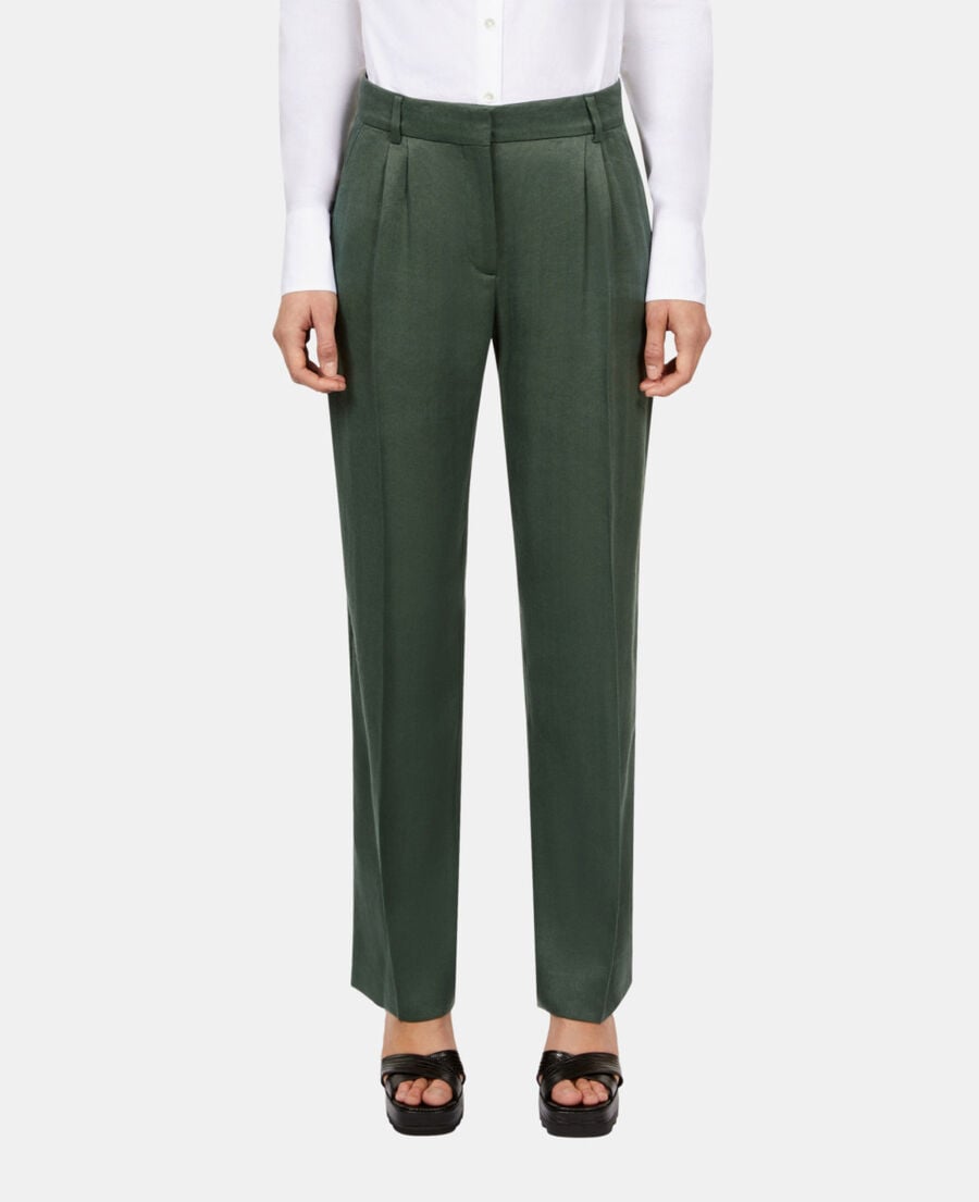 The Kooples F WOOD KAKI green suit trousers