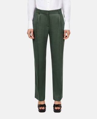 The Kooples F WOOD KAKI green suit trousers