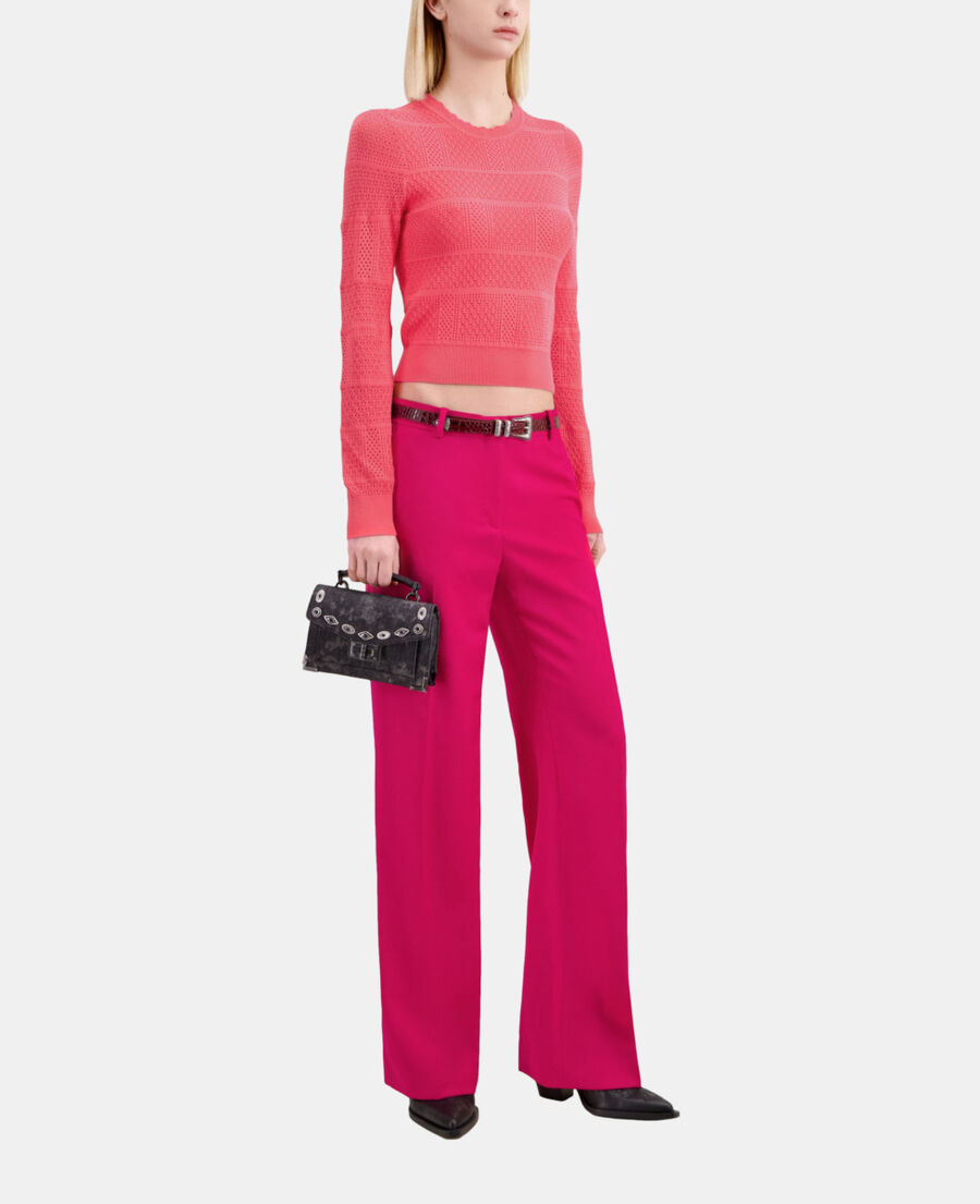The Kooples MUJER RETRO PINK jersey fucsia punto calado