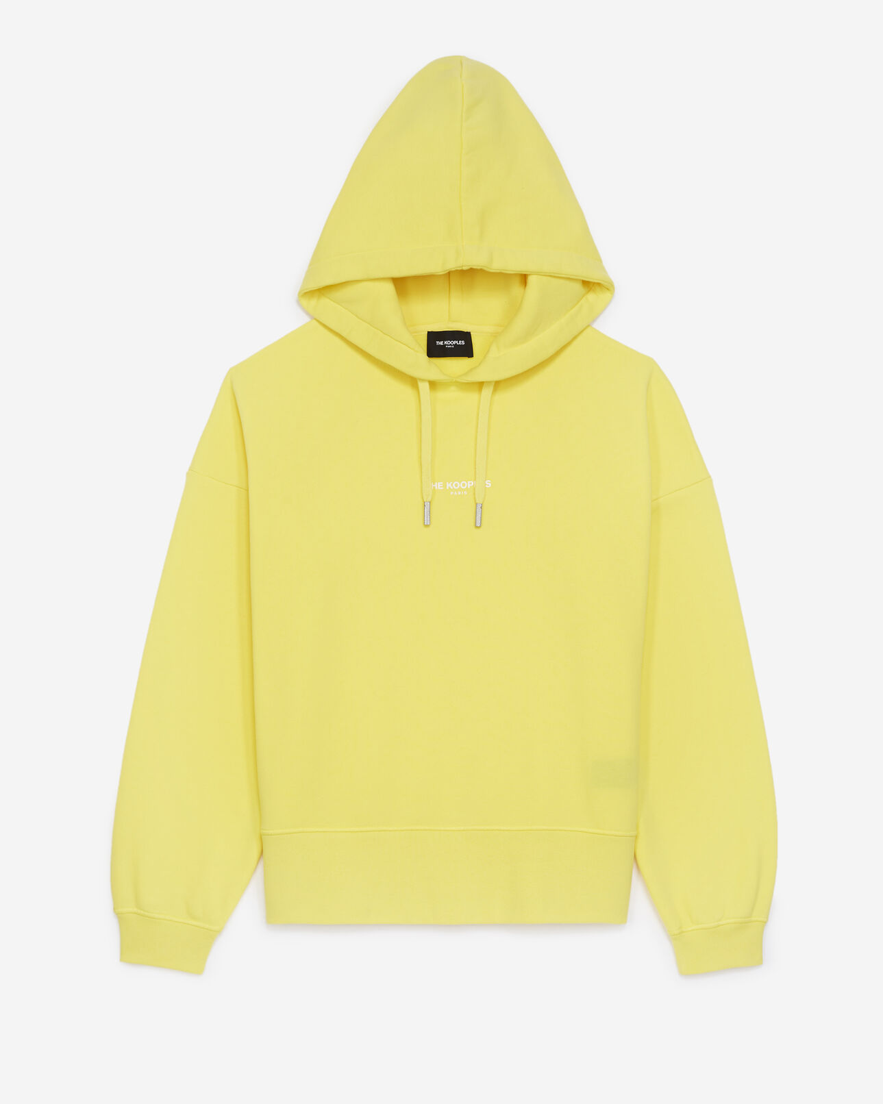 The Kooples FEMME YELLOW sweat jaune à capuche et logo imprimé