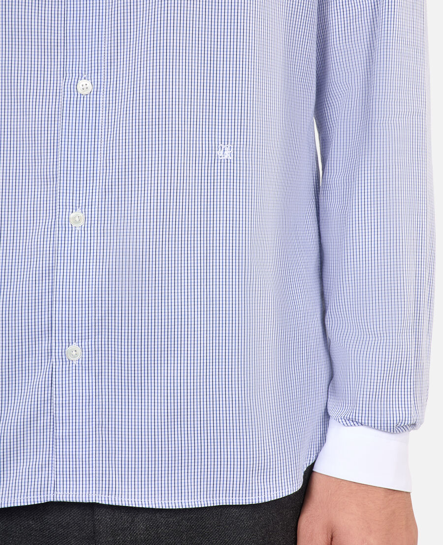 The Kooples HERREN WHITE / BLUE elegantes, blau-weiß kariertes hemd