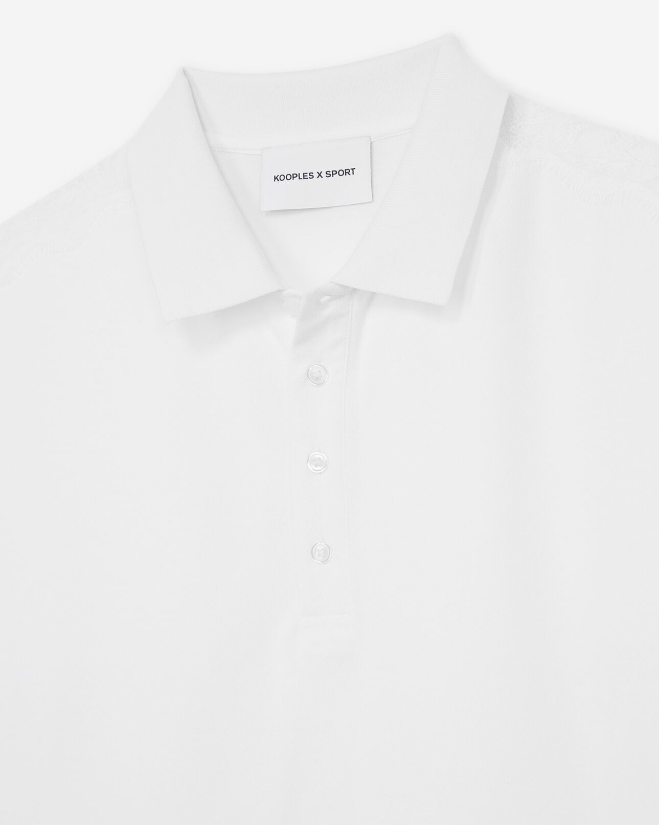 The Kooples FEMME WHITE polo blanc ample détails dentelle