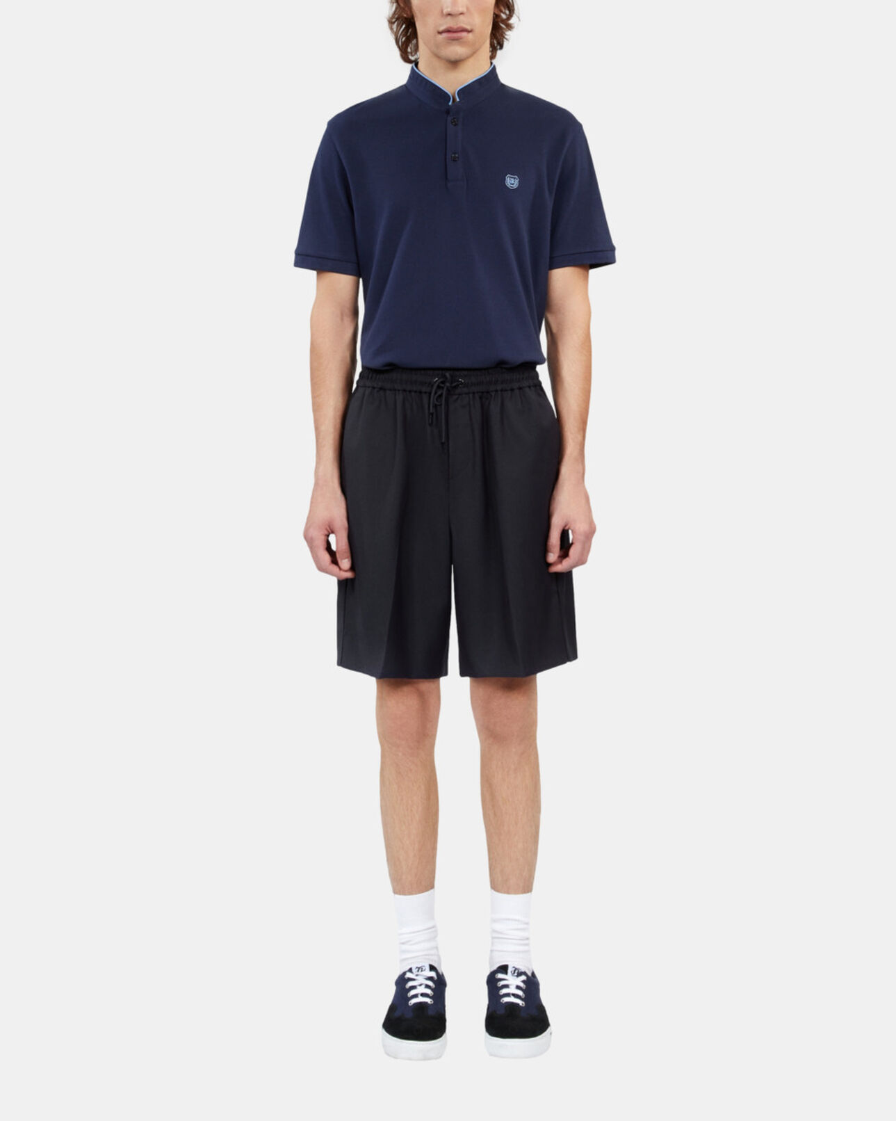The Kooples HOMME DARK NAVY bermuda en laine bleu marine