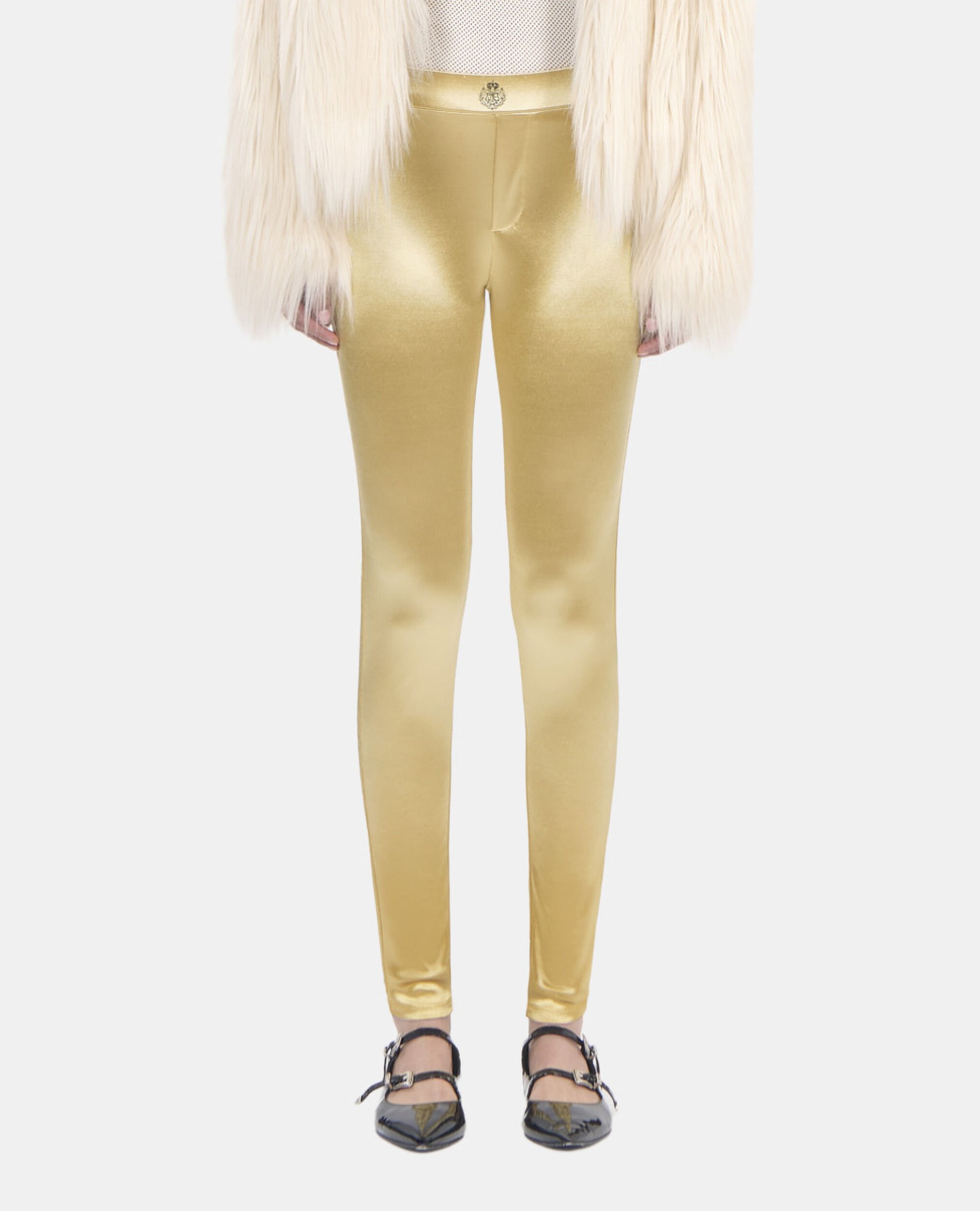 Golden satin leggings, ANTIC GOLD, hi-res image number null