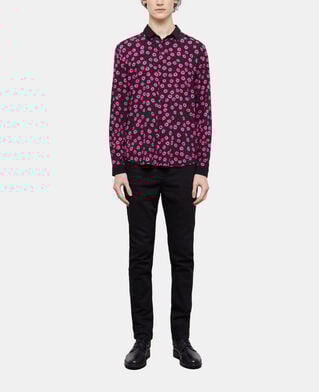 The Kooples HOMME BLACK / PINK chemise col classique imprimée