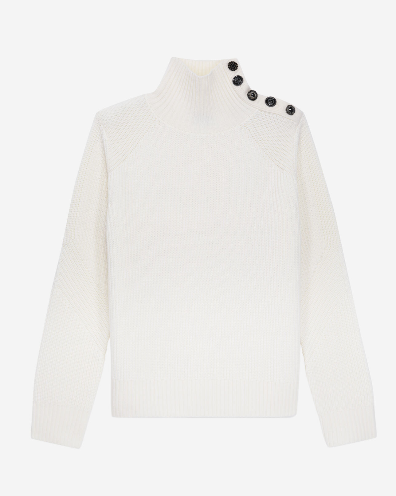 The Kooples WOMEN ECRU ecru wool sweater with bijou buttons