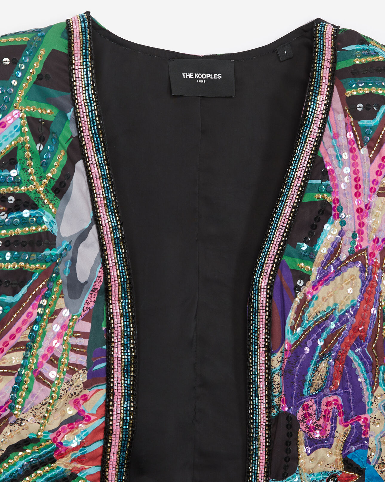 The Kooples FEMME MULTICOLOR veste à imprimé perroquet et paillettes