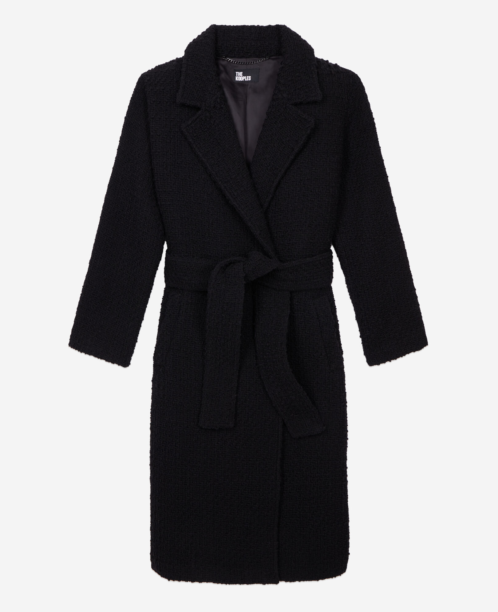 Manteau Long Noir En Tweed The Kooples manteau-long-noir-en-tweed-the-kooples