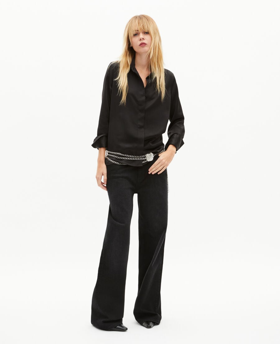 The Kooples F BLACK black satin shirt